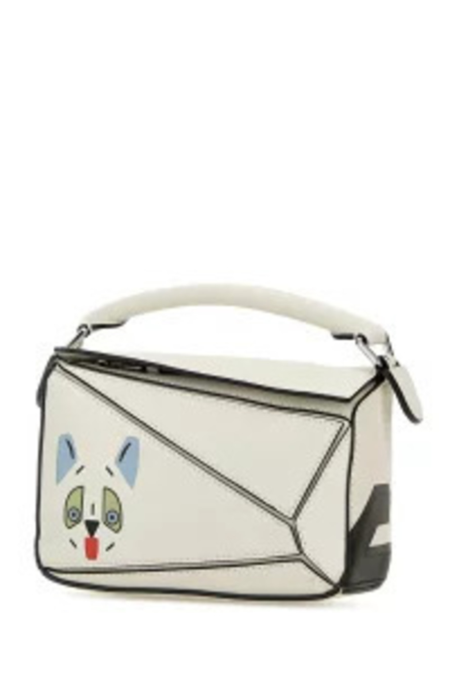 Loewe SOFT Leather WHITE Chalk Handbag Bag Puzzle White